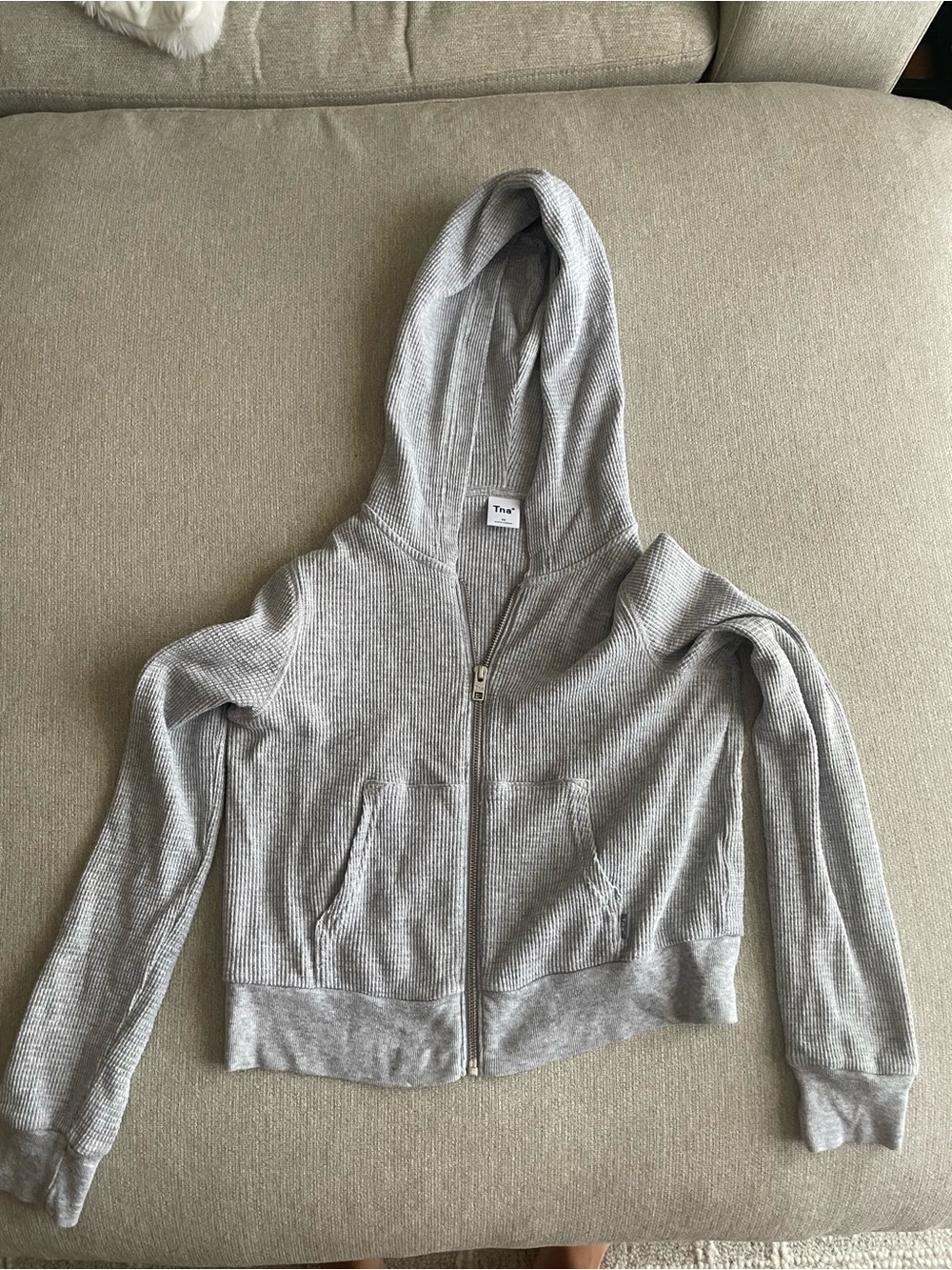 Tna waffle knitted zip up